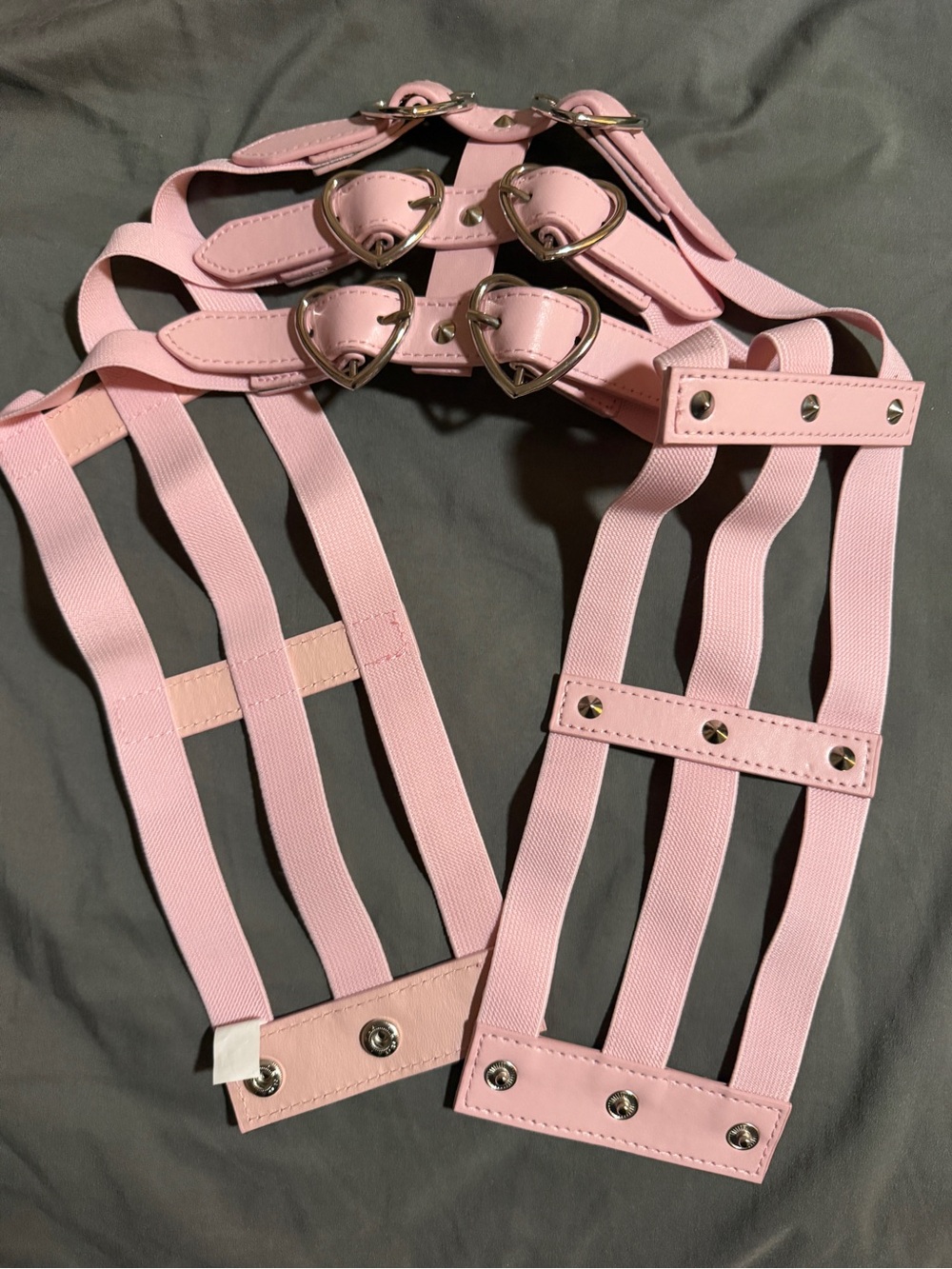 Pink Heart-Buckle Strappy Harness Belt - Women Accessories